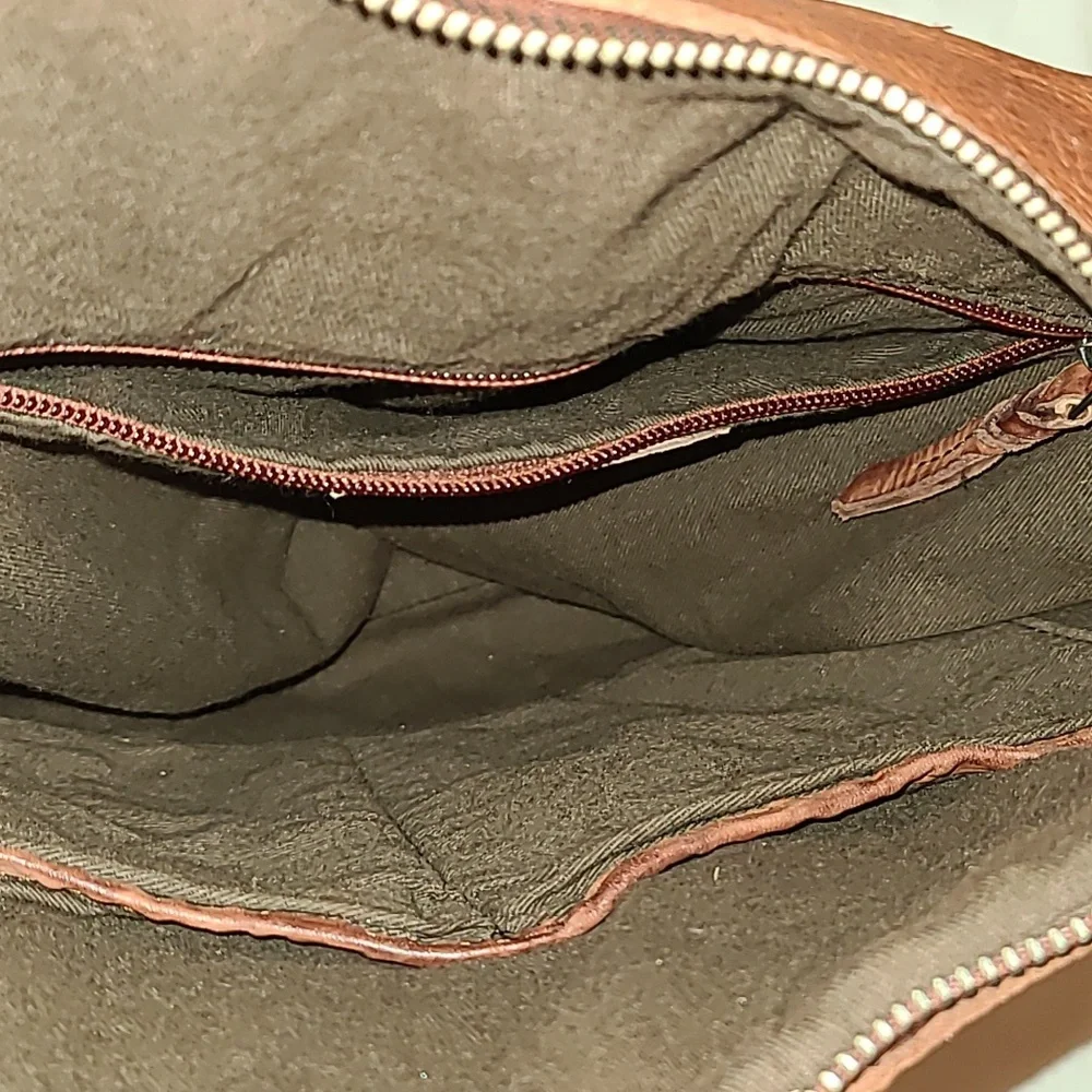 Vilenca Holland Brown Leather Woven Shoulder Bag Boho Bohemian Purse Soft - Picture 8 of 16